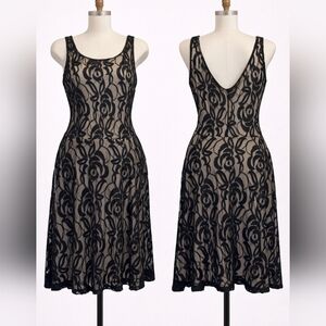 Philosophy Black Lace Dress High Neck Midi Mini Small Cocktail Dress